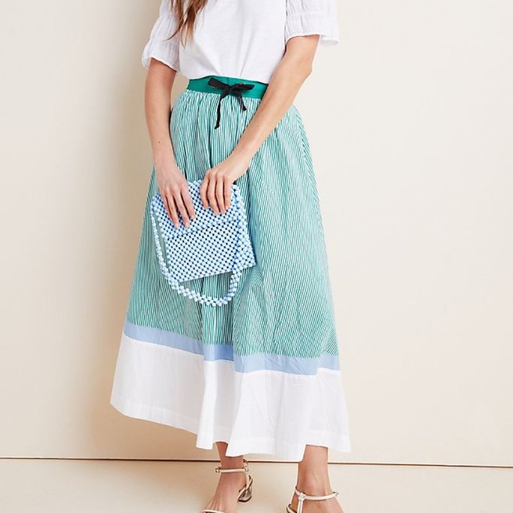 Charley Colorblocked A-Line Maxi Skirt SZ M